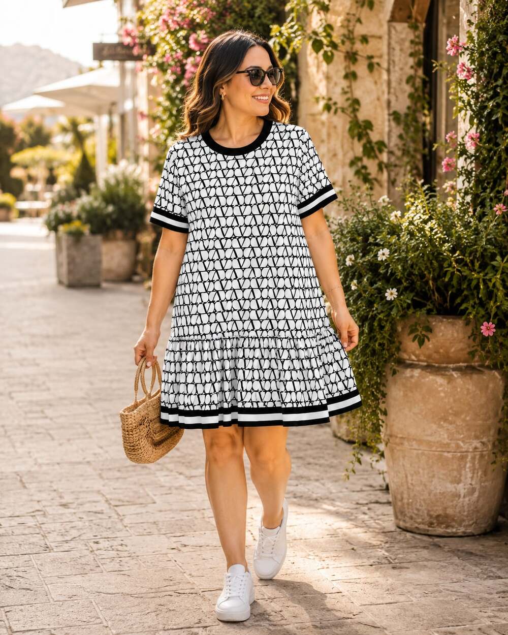 Fits Size 8–14 NWT Bangkok Printed Tiered House Dress